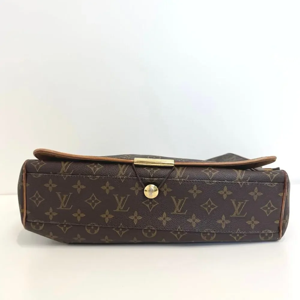 Louis Vuitton Brown Monogram Abbesses Messenger Bag LV Logo Large Crossbody